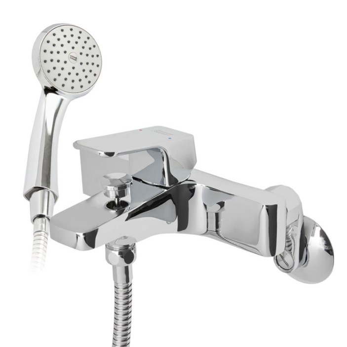 아메리칸스탠다드 큐브P 벽붙이 샤워 욕조 수전 크롬 FB2811, 1개