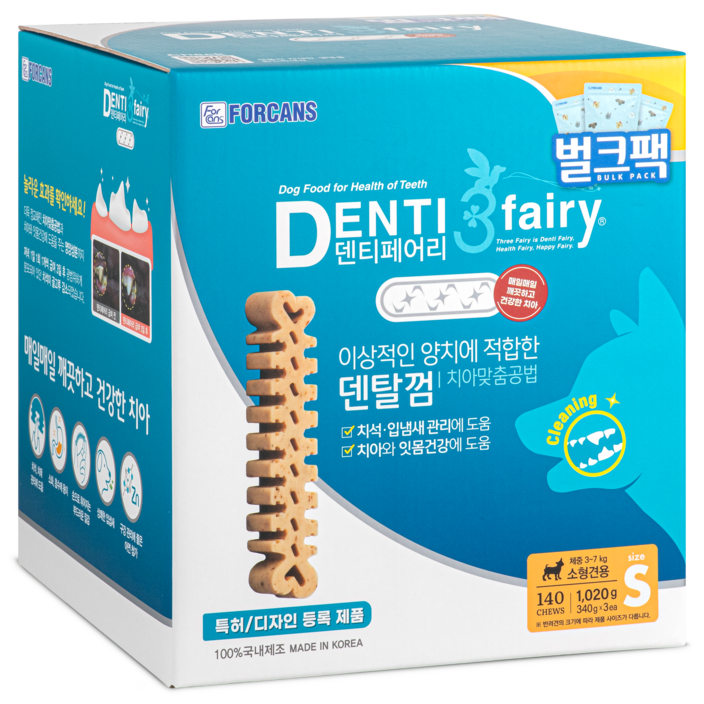 포켄스 강아지 덴티 페어리 벌크팩 S 3p