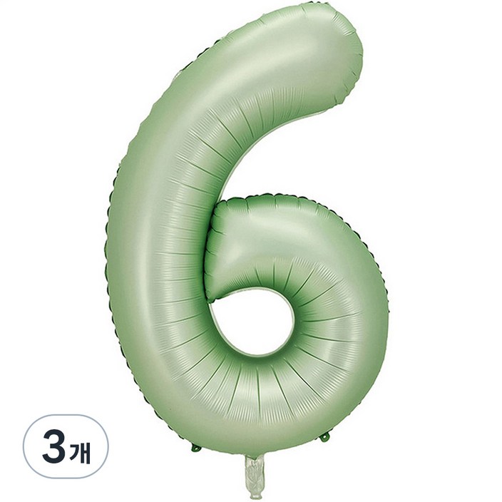 팡파티 숫자 레터링 풍선 101cm 6, 애플그린, 3개 팡파티 숫자 레터링 풍선 101cm 6, 애플그린, 3개
