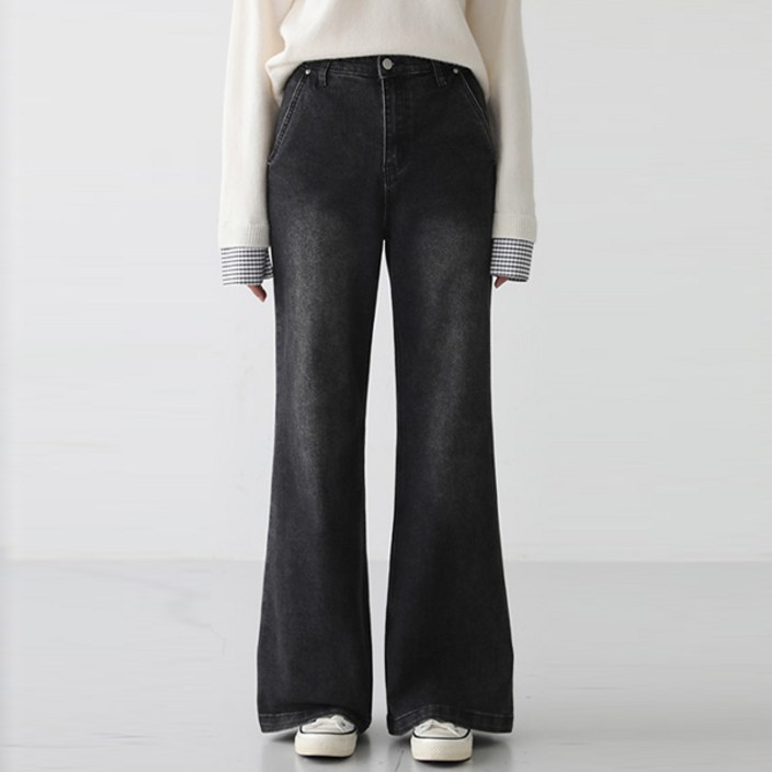 피핀 여성용 숏/기본/롱 기장 세미 부츠컷 스판 데님 팬츠 710898