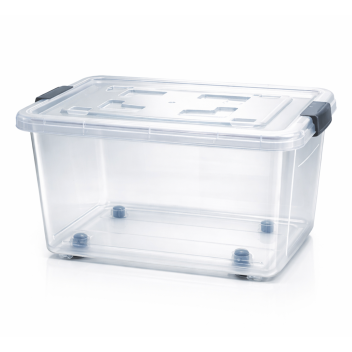 나코 플라스틱 바퀴달린 리빙박스 대용량 특대형 무색, 1개, 투명