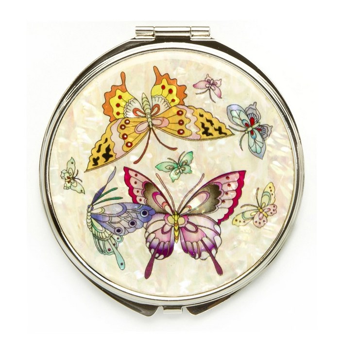 포미모어 자개손거울 전통 나전칠기 원형손거울 70mm, 1개, 나비화이트