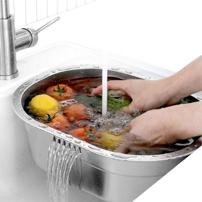 스텐 설거지통 8L  설겆이통 싱크대 설거지건조대 바스켓, 단일색상, 1개
