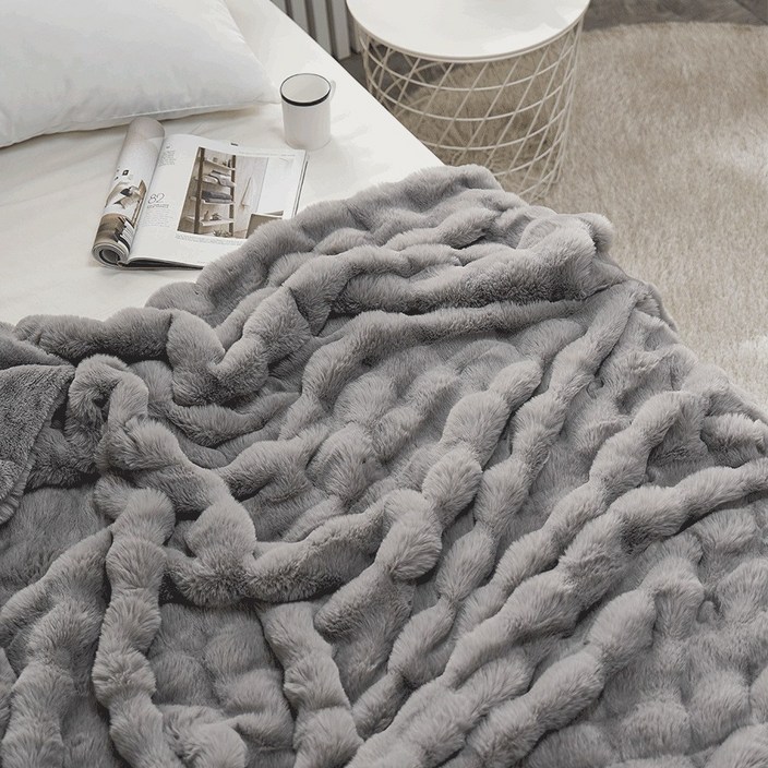 겨울 극세사 20mm 거실 쇼파 캠핑 차량용 대형 160x210 S 싱글 담요 3color