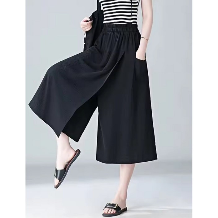 너무편한 와이드핏 치마바지  사계절용  한쪽포켓