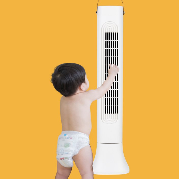 손가락보호 원스 날개없는 타워형 타워팬 선풍기