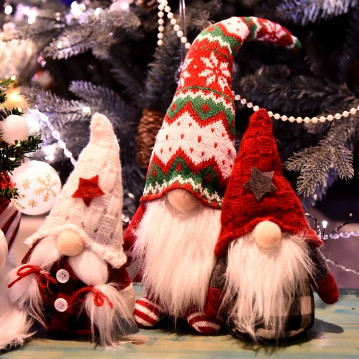 크리스마스 난쟁이 산타 인형 인테리어 장식 3종 세트, 1개