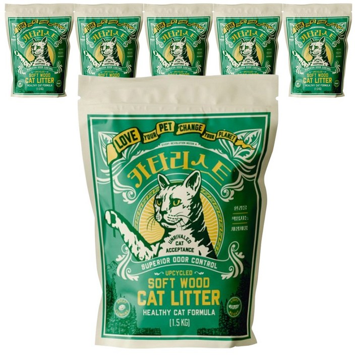 카타리스트 친환경 잣나무 탈취 고양이모래, 1.5kg, 6개, 피톤치드향