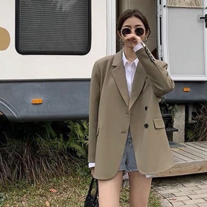 COSYEVNO 스몰 정장 코트 여 봄 가을 루즈핏 어디에나 잘 어울리는 정장