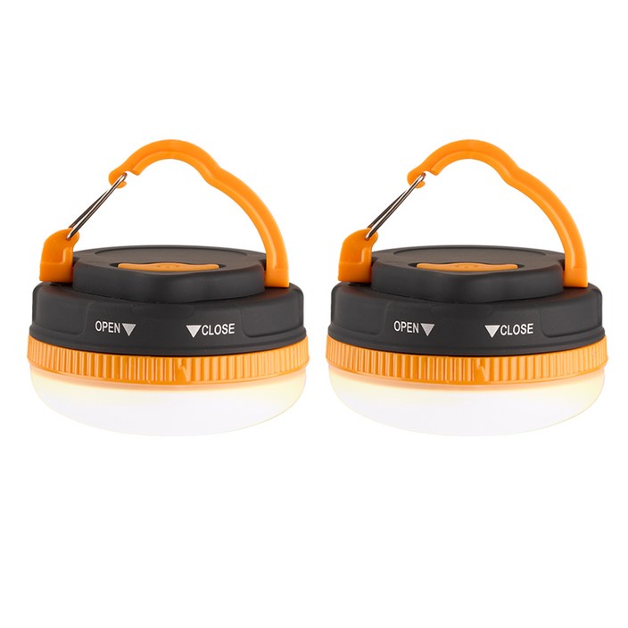 타닥 미니 텐트 랜턴 LED 방수 캠핑 조명 2p 세트, 오렌지+오렌지, 1세트