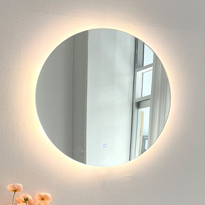 KC인증 터치형 3색변환 LED 원형600 벽걸이 인테리어 간접등 화장대 조명거울