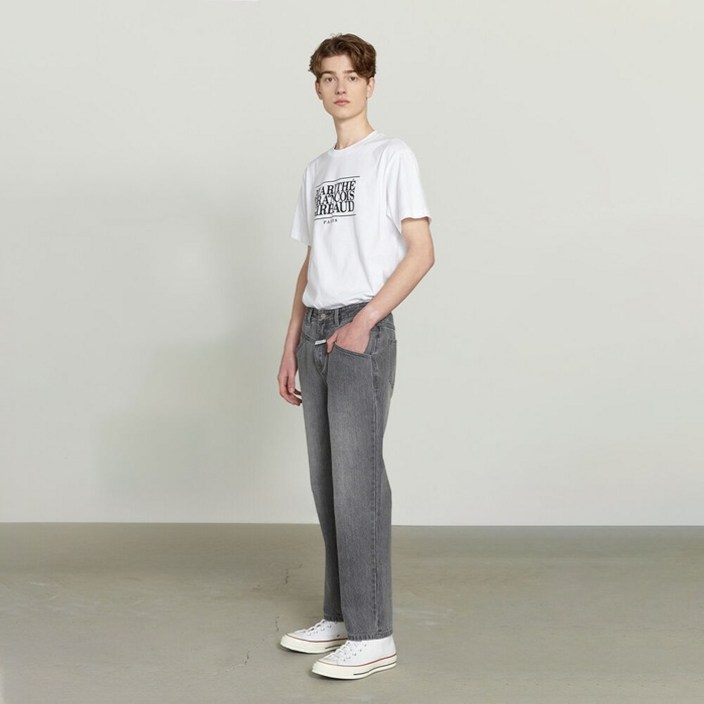 마리떼 프랑소와 저버 M X-POCKET TAPERED DENIM PANTS light gray