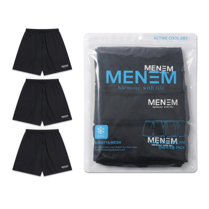 미넴 남녀공용 반바지 3장 S5XL 기능성 쿨티 런닝 헬스 트레이닝