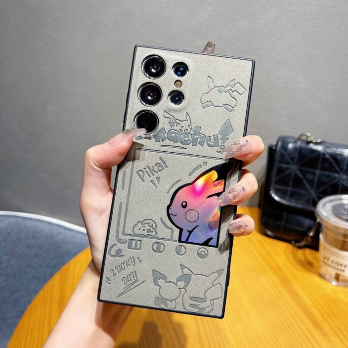 갤럭시S24/25 홀로그램 스웨이드 가죽 케이스