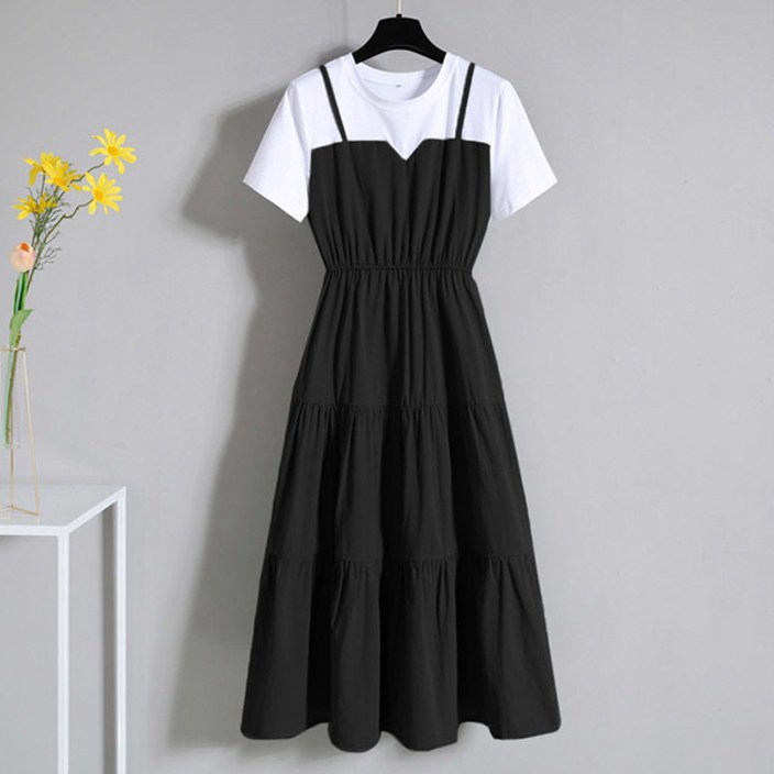 다빌 배색 원피스