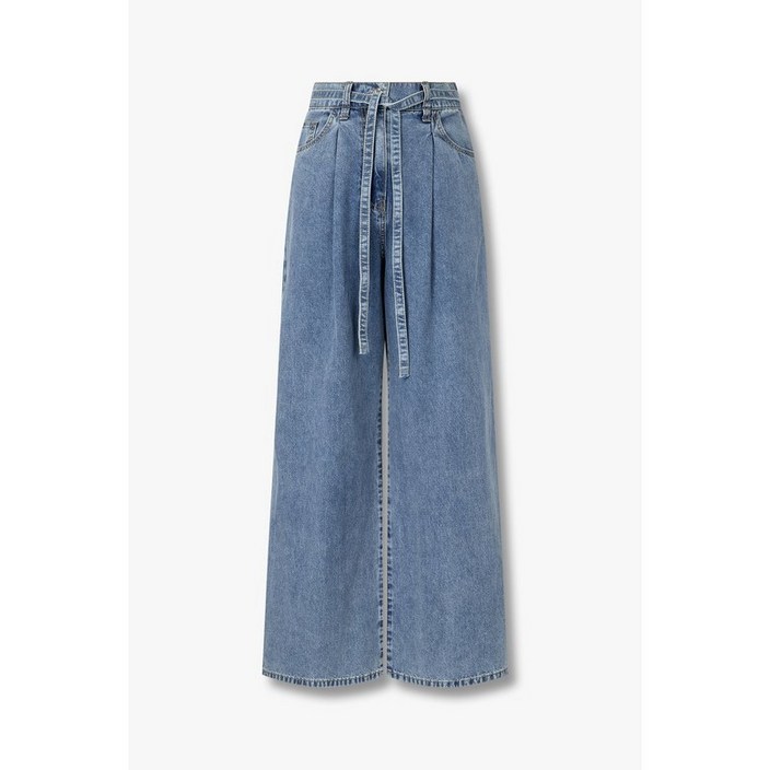 GCUT 지컷25S_S원 턱 벨티드 백 밴딩 데님 팬츠(7255255103)