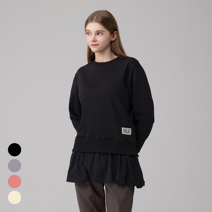 에버라스트 여성 맨투맨 롱 레이어드 티셔츠