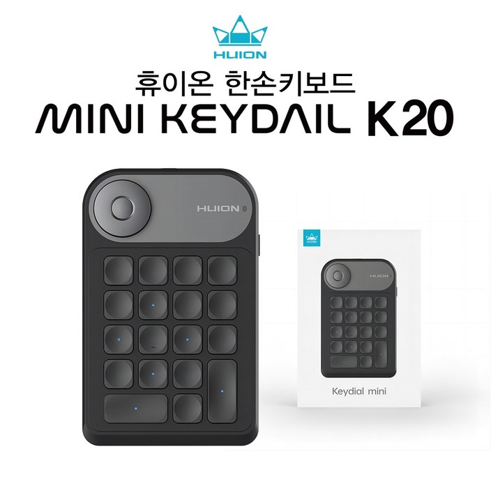 휴이온 Keydial mini K20 블루투스 한손키보드KD100 상위버전, 혼합색상