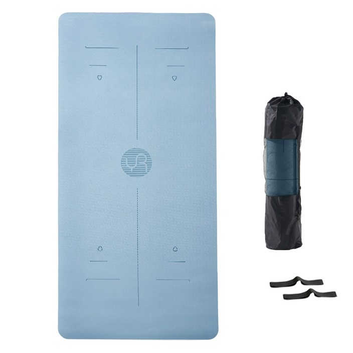 유렌 센터라인 요가매트 미끄럼방지 TPE 90cm 와이드 필라테스 운동매트, 1개, 스카이블루