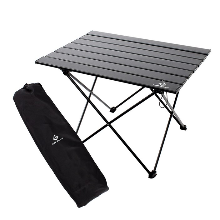 캠핑 초경량 알루미늄 접이식 롤테이블, 블랙