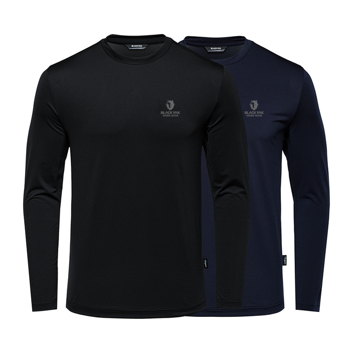 블랙야크 올시즌 블랙네이비 2장 세트 기능성 속건 B에어로쿨맥스 드라이 2종 라운드 긴팔티