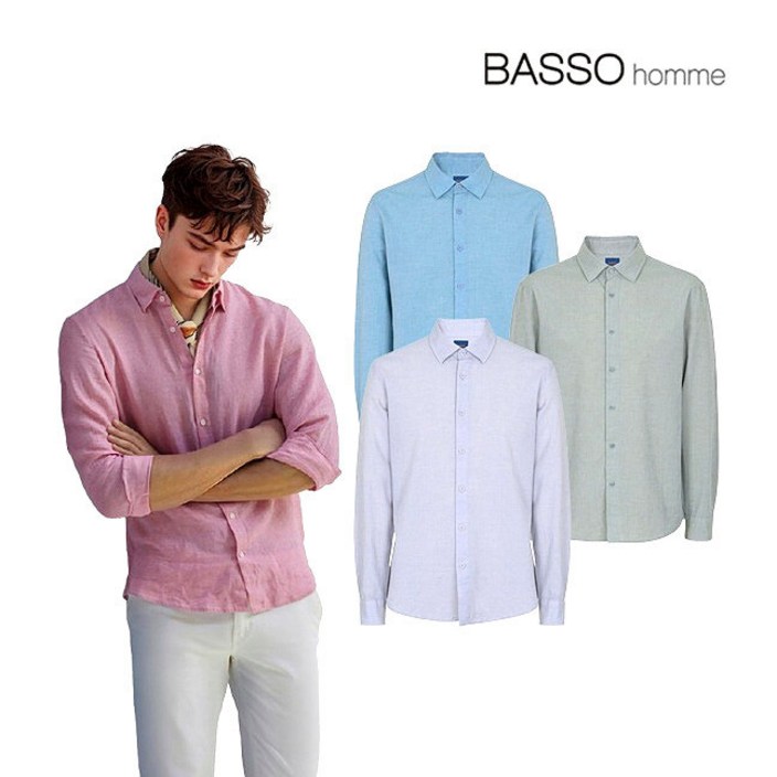 바쏘옴므 바쏘옴므  남성 컴포트핏 캐주얼 셔츠 8종