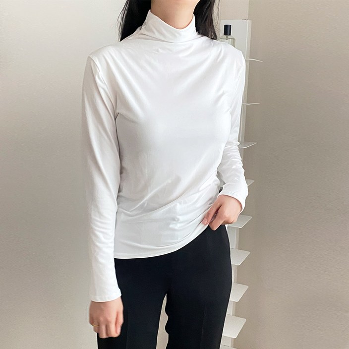 레깅스 레이어드 우정 반목 폴라 반폴라 이너 베이직 소프트 티셔츠