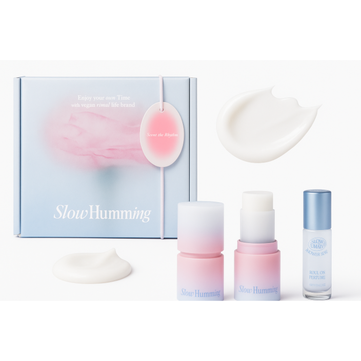 슬로우허밍 스노우로제 릴리프 퍼퓸밤 고체향수  롤온향수 선물세트