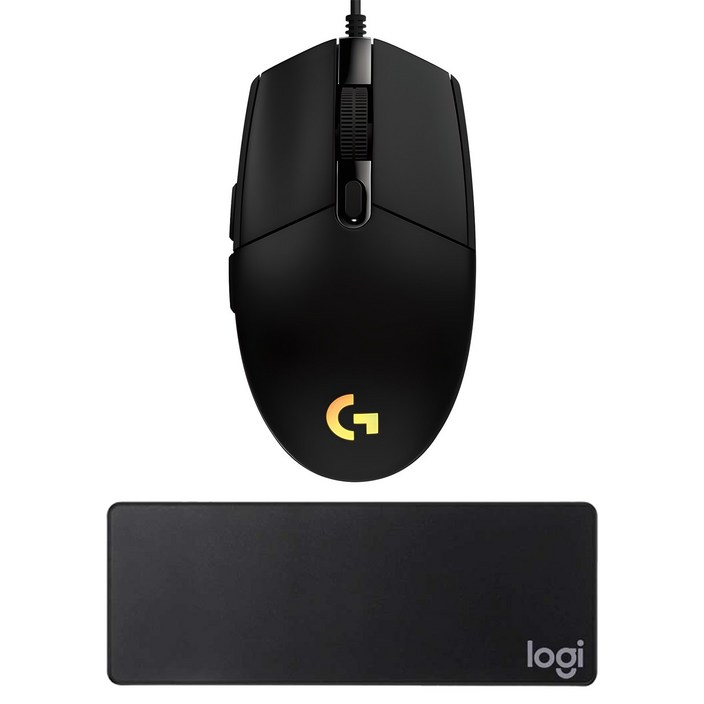 로지텍 유선마우스 G102 2ND + 마우스 장패드