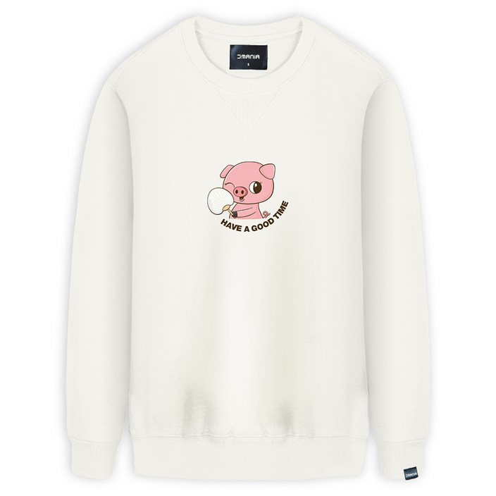 클로니아 핑크돼지 기모 맨투맨 티셔츠 TM392