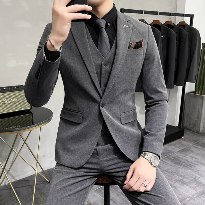 Titikong 남자정장 남성용 수트 3피스코트조끼바지 정장세트 맨잇슈트 프리미엄 하객룩 면접 결혼식