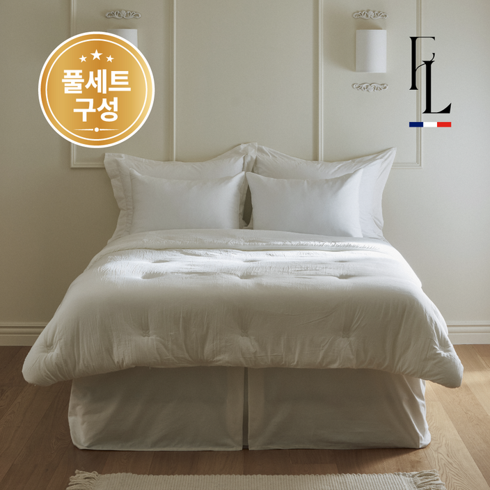 [프렌치럭셔리] 여름 사계절 민자 구름이불 풀세트 구성 화이트 8온스