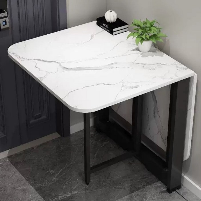 Tixpra 가정용 접이식 다용도 테이블 조절 가능 수납 고급 식탁, 6인용, 화이트3