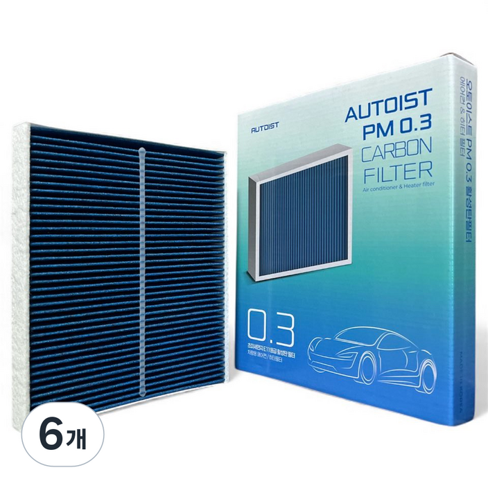 오토이스트 PM0.3 르노 QM3 뉴QM3 XM3 클리오 캡처 활성탄 에어컨필터, 6개, S07