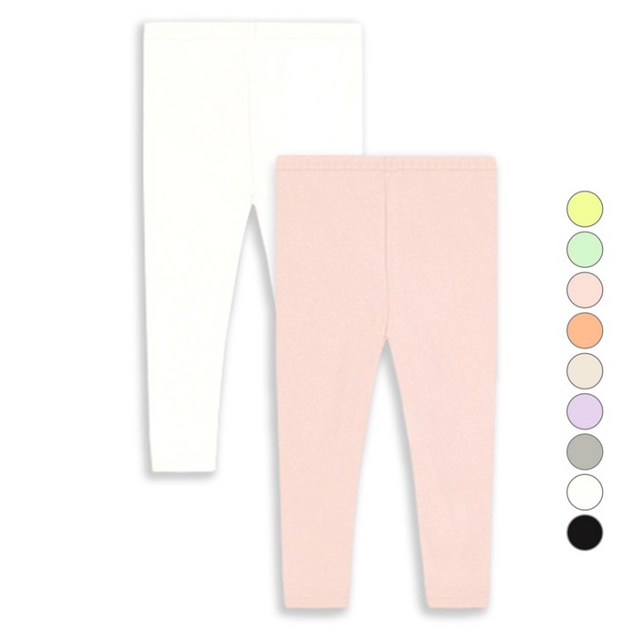 유니프랜드 아동용 스판 9부 레깅스 2종 세트