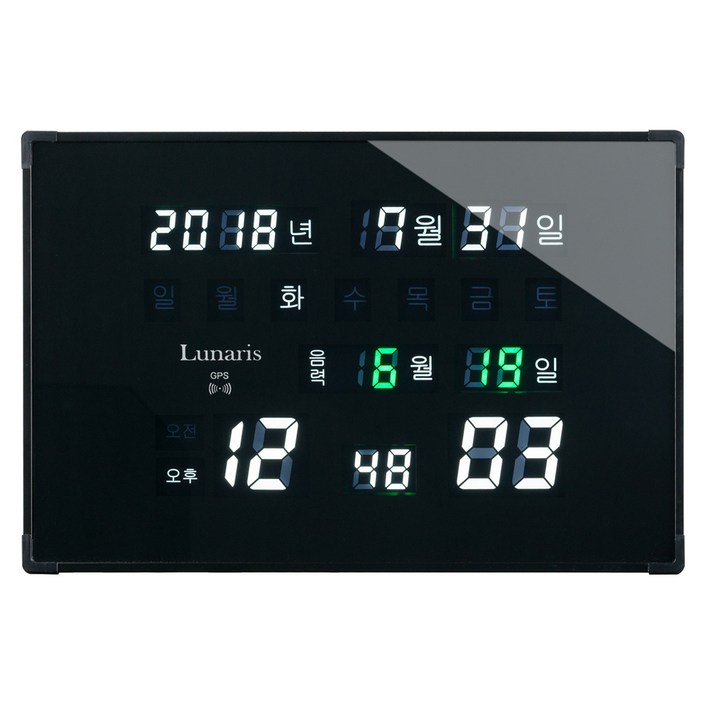 루나리스 GPS 수신 LED 디지털 전자 벽시계 중
