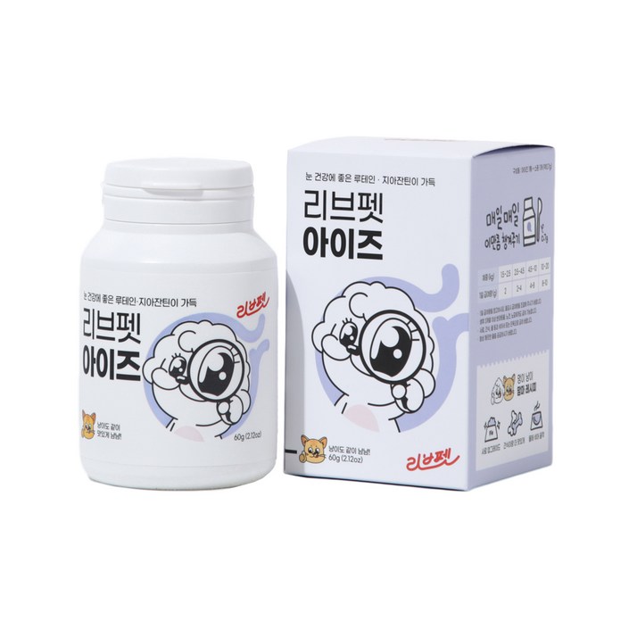 리브펫 반려동물 아이즈 눈 영양제 60g, 치즈맛, 1개, 눈물 눈건강