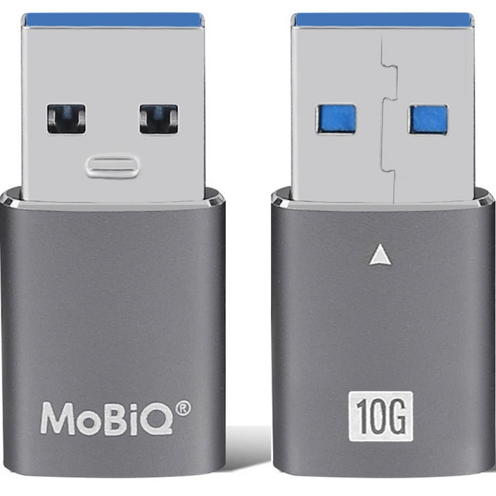 모비큐 A 타입 USB 3.2 to C타입 변환 OTG 10Gbps 고속 젠더 스페이스 그레이 2p, EMATCP2P