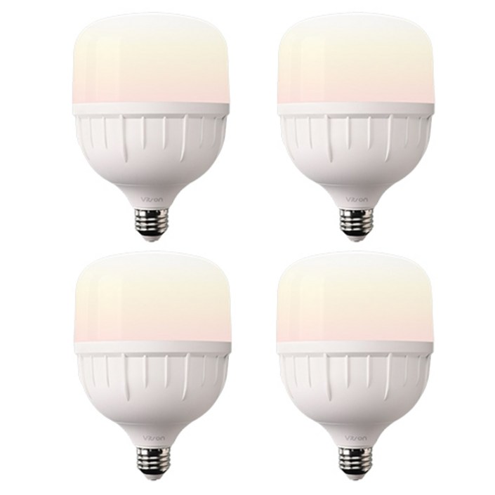 비츠온 LED T벌브 40W E26, 전구색, 4개 비츠온 LED T벌브 40W E26, 전구색, 4개