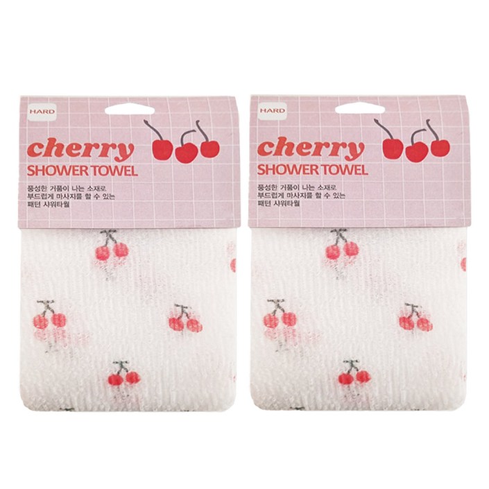 소소모소 샤워타월, 체리, 1개입, 2개