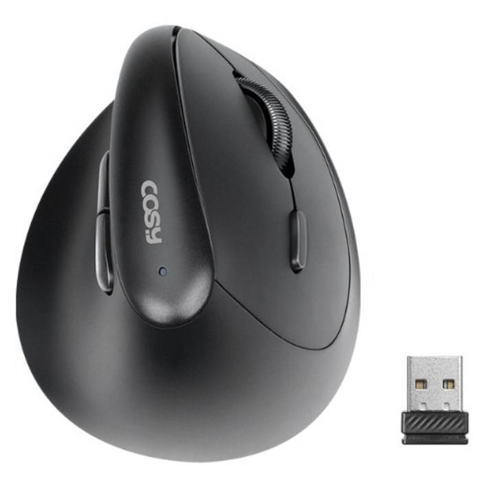 코시 작은 손 미니 버티컬 무소음 무선 마우스 M4142WL, 블랙, M4142WL