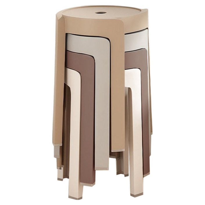 ROJI 파스텔 원형 스툴 간이 의자 4종 세트