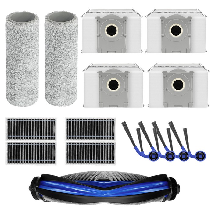 멋진공간 에코백스 T80 옴니 호환 물걸레 2p  사이드브러쉬 4p  교체용 필터 4p  메인브러쉬  더스트백 필터 4p 세트, 1세트, 단일상품