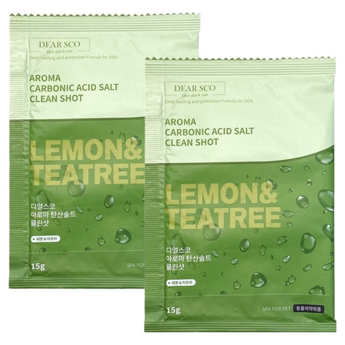 디얼스코 반려동물 아로마 탄산솔트 클린샷 레몬  티트리, 15g, 2개