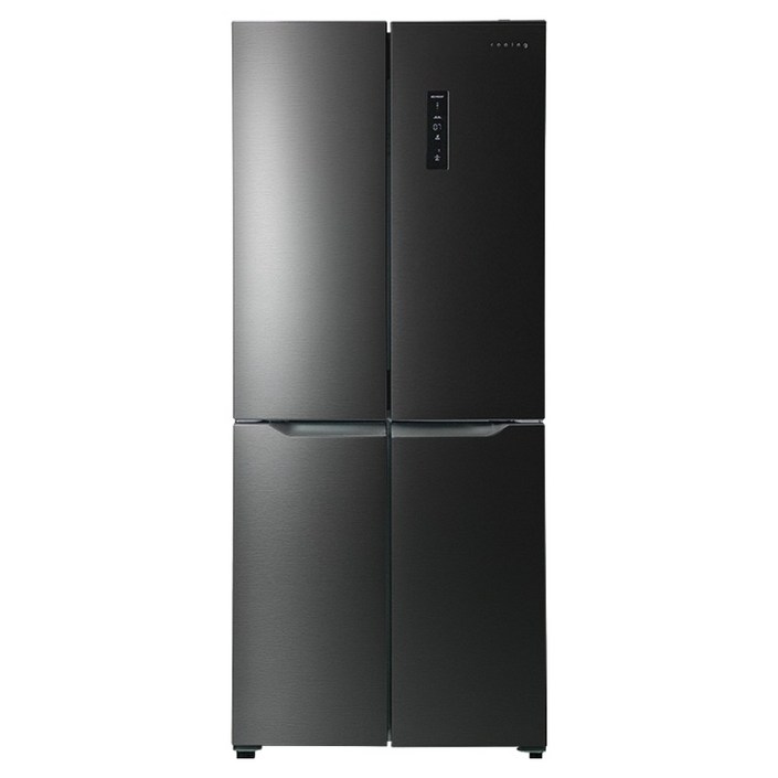 쿠잉전자 글램 글라스 대용량 418L 양문형 4도어 냉장고 방문설치, MD405D