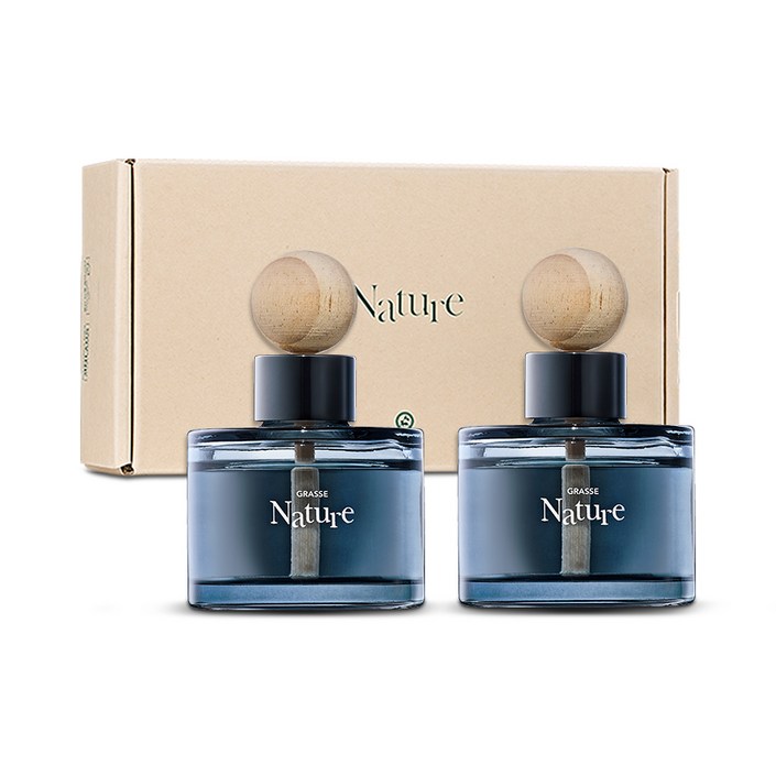 불스원 그라스 네이처 디퓨저 105ml x 2종 + 선물상자 세트, 1세트, 인더우드, 인더가든