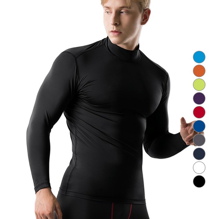 아르메데스 남성용 반목터틀 긴팔 무지테크핏 언더레이어 AR53