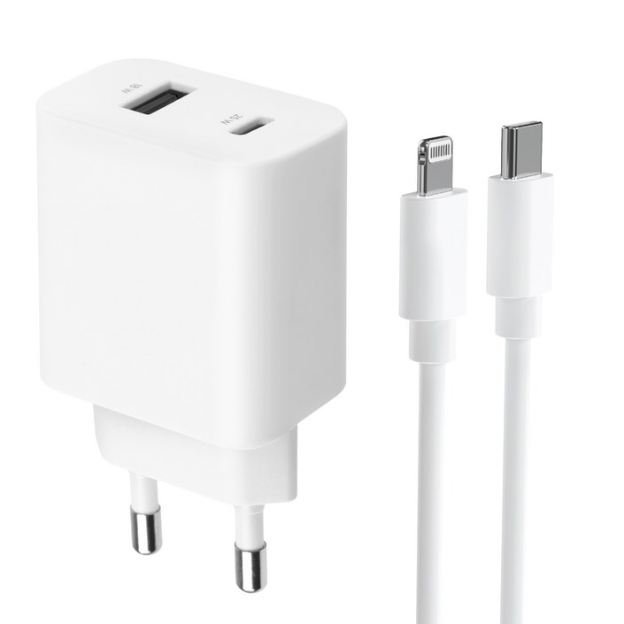 모잇 PD25W 2포트 PPS 초고속충전기  8핀 라이트닝 아이폰 케이블 1.3m