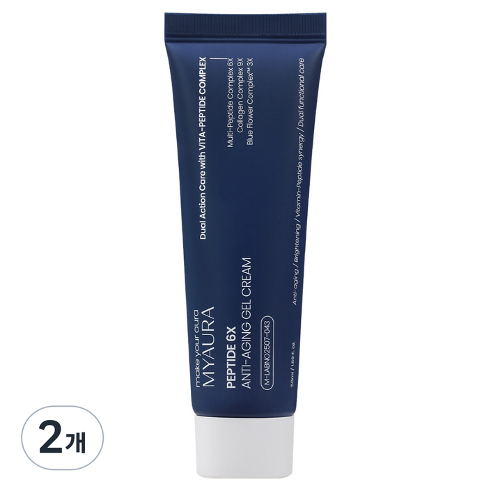 미아우라 펩타이드 6X 안티에이징 젤 크림, 2개, 50g