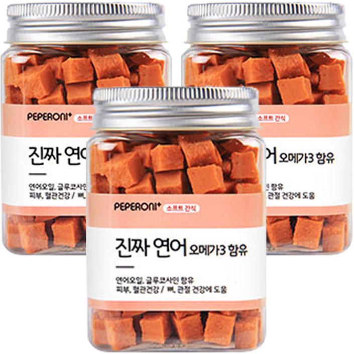 페페로니 애견용 진짜 오메가3 져키, 연어, 180g, 3개